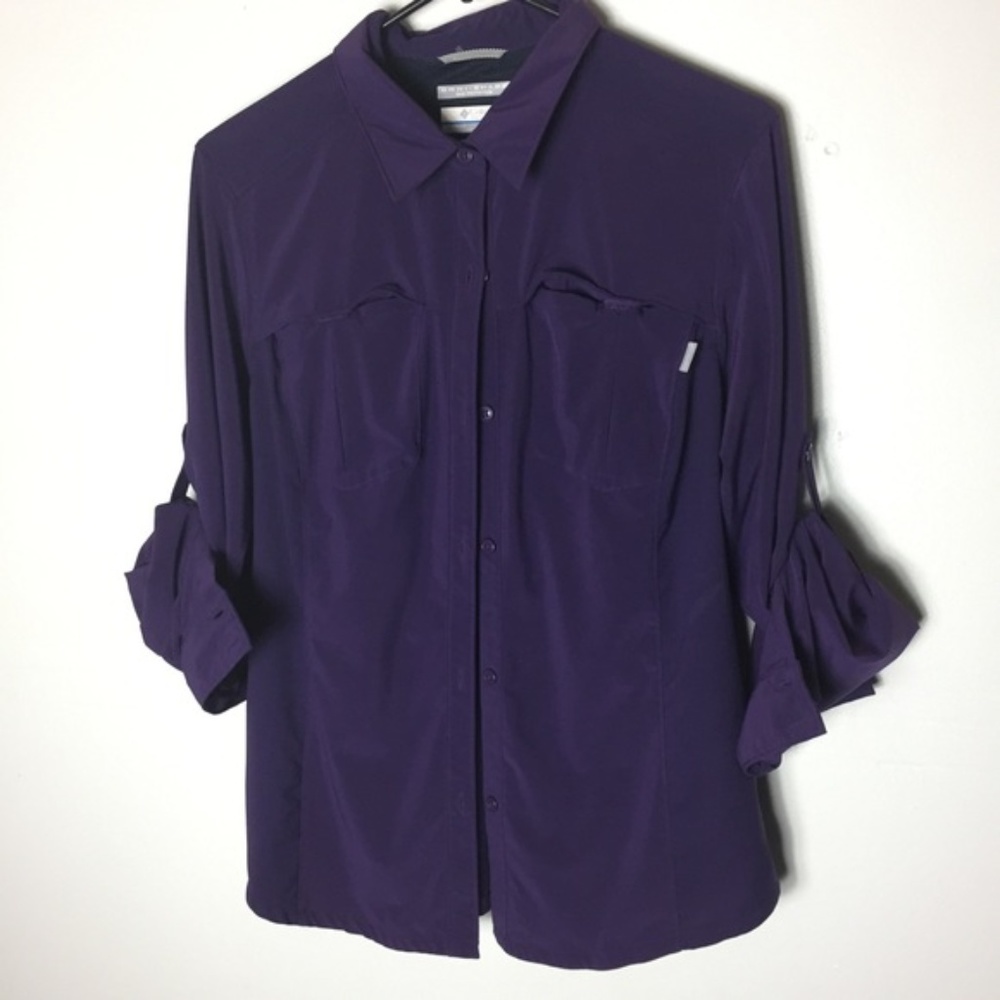 Columbia Purple Rollup Sleeve Button Down